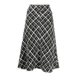Baum Und Pferdgarten | Schain Black Check Boucle Tweed Midi Skirt